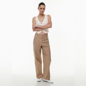 Aritzia Camel Wide-Leg Pants